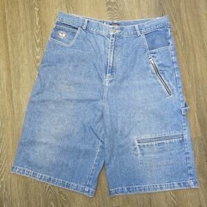 Vintage WU WEAR WU TANG Jean Shorts Size 40 Streetwear Hip Hop Grunge 90s Y2K